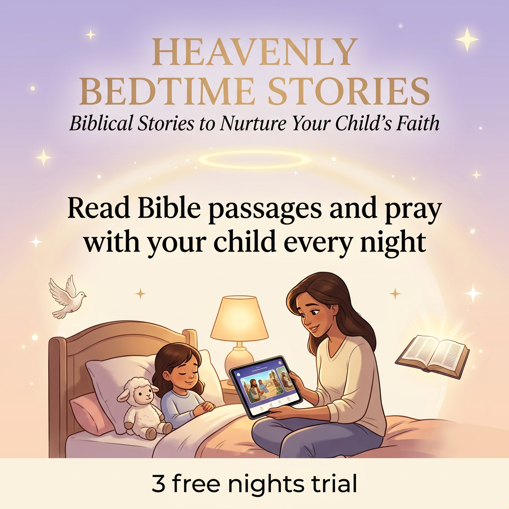 Mother reading Bible stories with child